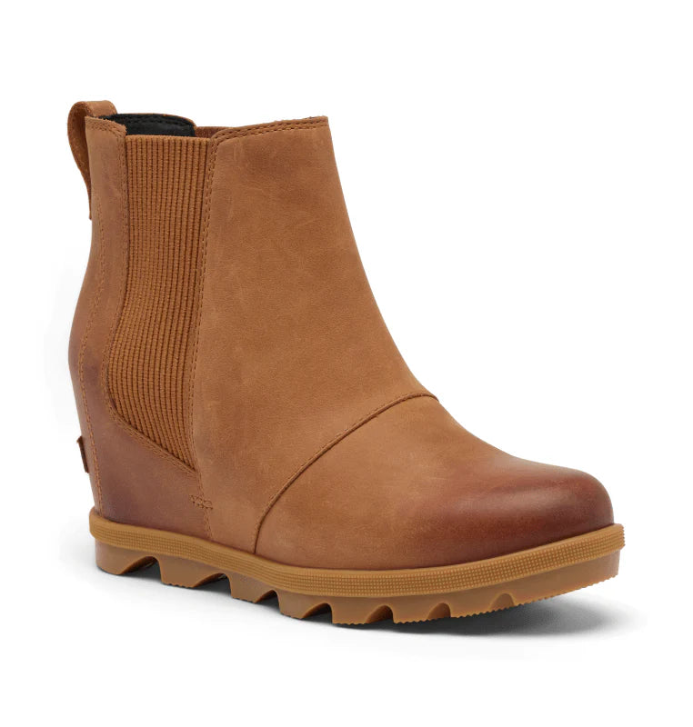 Sorel Women's Joan Rhapsody Chelsea Wedge Bootie in Velvet Tan/Gum