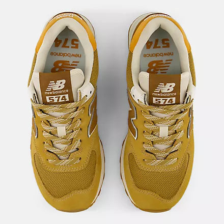 New Balance Women's 574 Lifestyle Sneaker in Stucco with Breakfast Tea