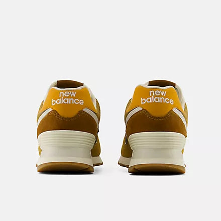 New Balance Women's 574 Lifestyle Sneaker in Stucco with Breakfast Tea