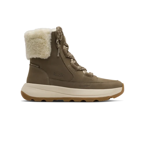 Kizik Women's Juno 2 Lace Waterproof Boot in Shitake/Fog