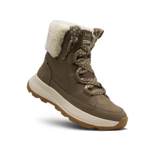 Kizik Women's Juno 2 Lace Waterproof Boot in Shitake/Fog