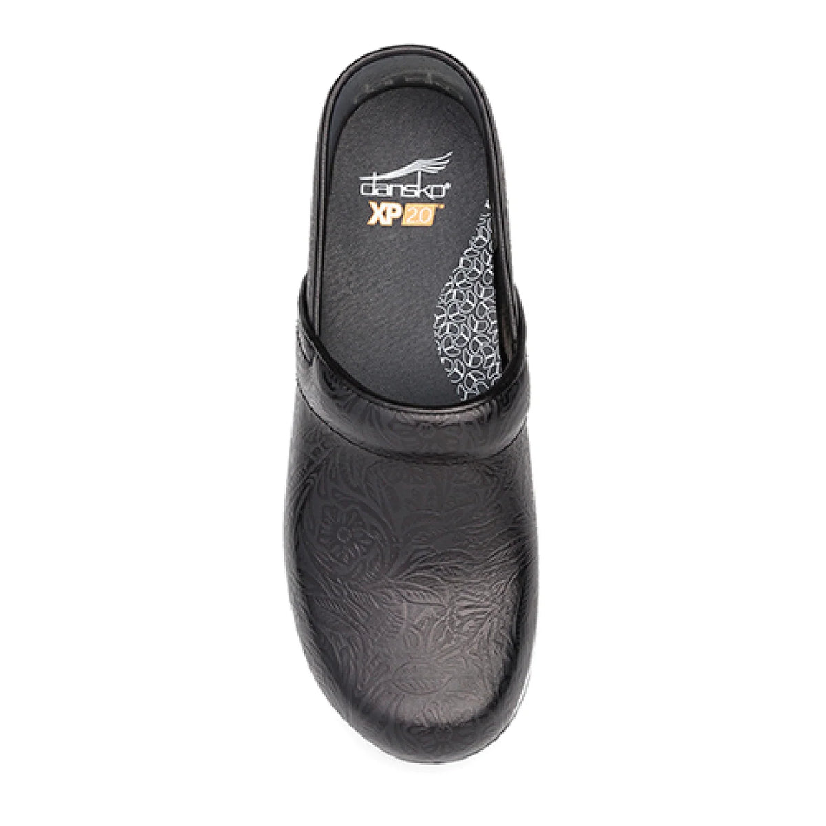 Dansko Women's Professional XP 2.0 Clog in Black Floral Tooled Leather