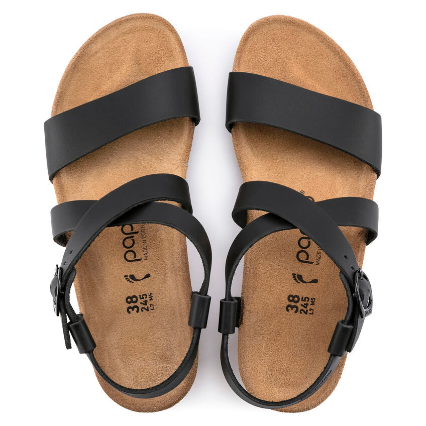 Birkenstock Women's Sibyl Smooth Leather Wedge Sandal in Black