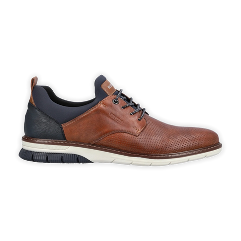 Rieker Men's Dustin 53 Perforated Leather Bungee Lace Slip On Shoe (Brown)