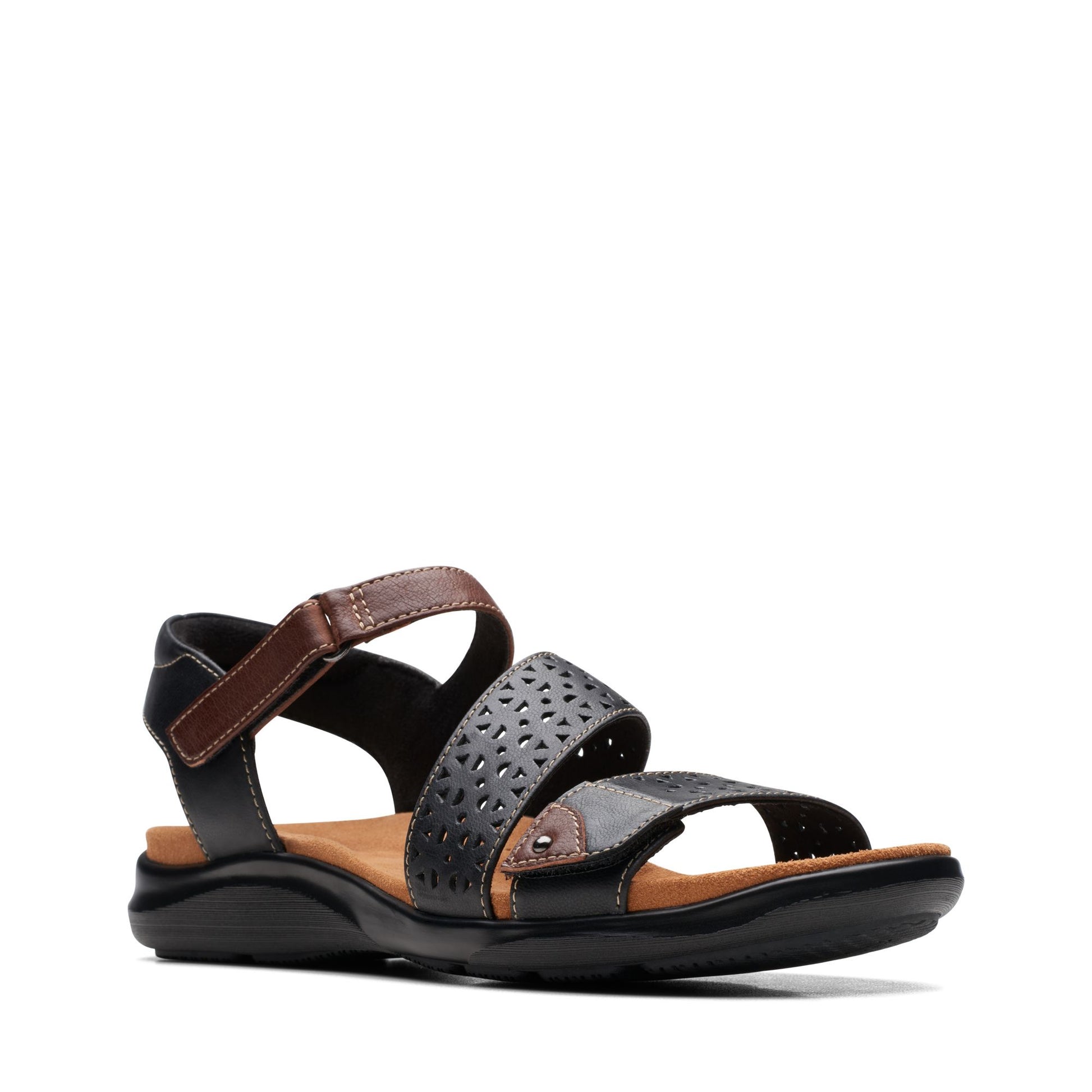 Toe view of Clarks Kitly Way Strap Sandal for women.
