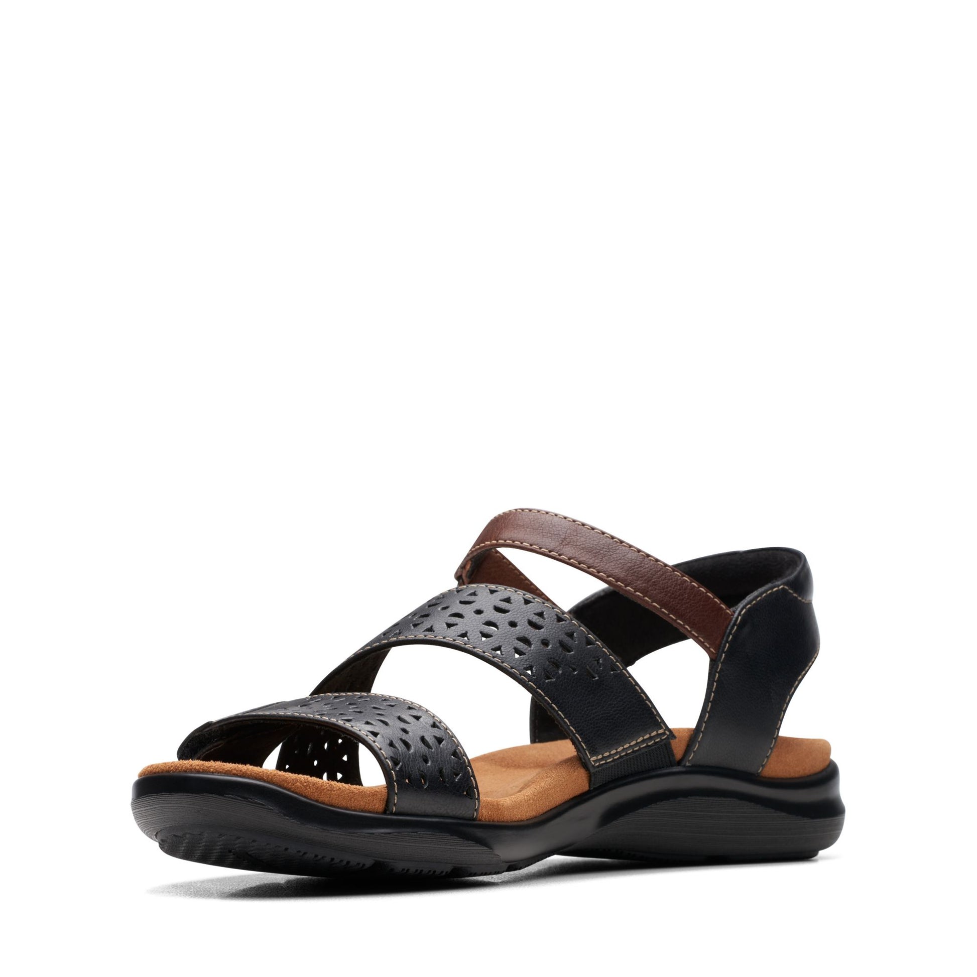 Reverse Toe view of Clarks Kitly Way Strap Sandal for women.