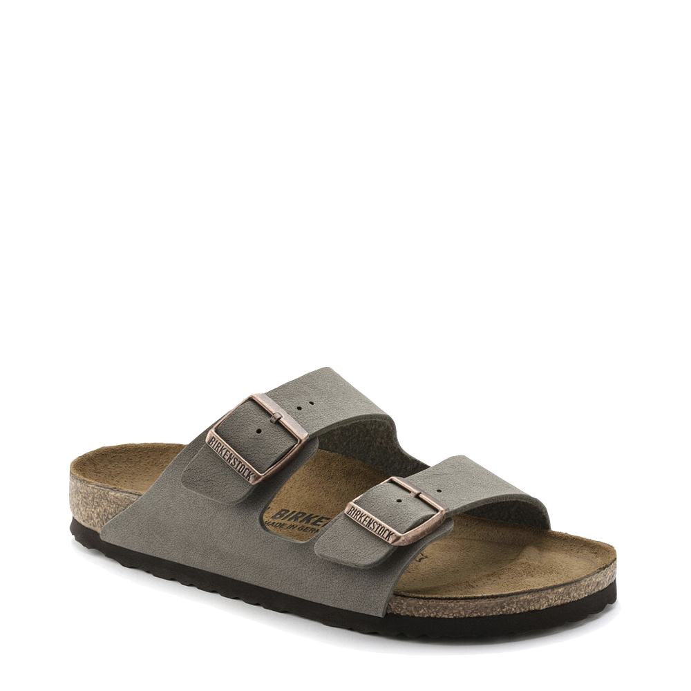 Birkenstock Arizona Birkibuc Sandal in Stone Grey