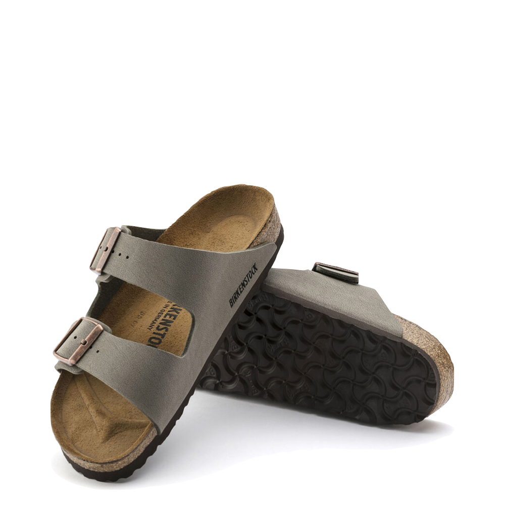 Birkenstock Arizona Birkibuc Sandal in Stone Grey