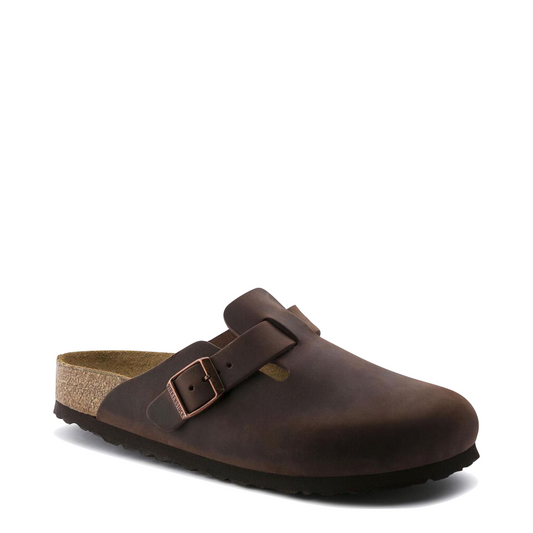 Birkenstock Boston Soft Footbed Oiled Leather Clog in Habana Brown