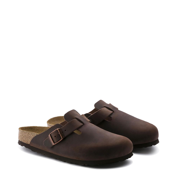 Birkenstock Boston Soft Footbed Oiled Leather Clog in Habana Brown