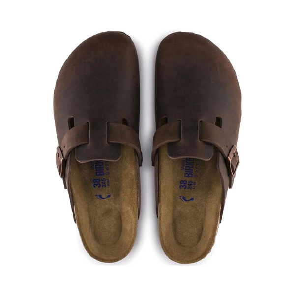 Birkenstock Boston Soft Footbed Oiled Leather Clog in Habana Brown