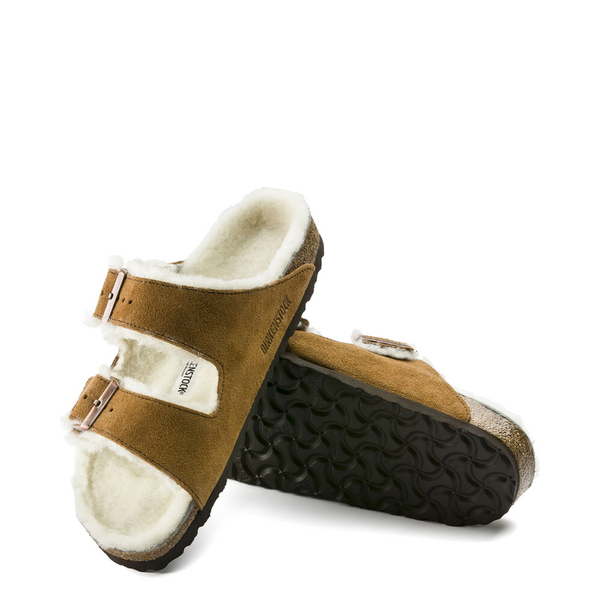 Birkenstock Women's Arizona Shearling Sandal in Mink Brown