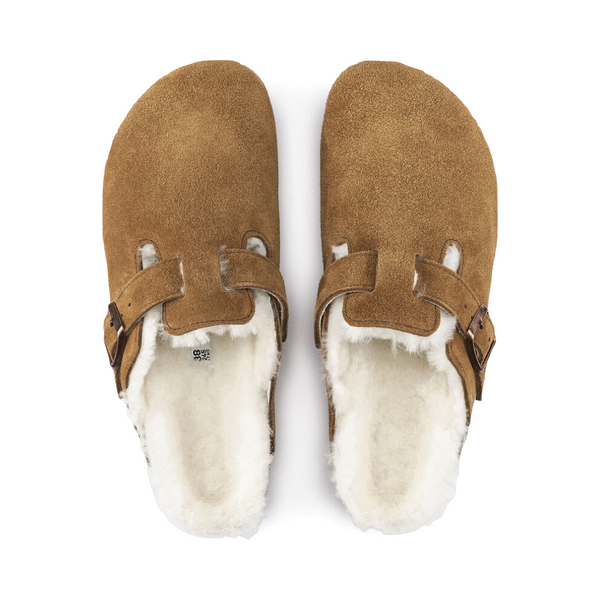 Birkenstock Women's Boston Shearling Clog in Mink Tan