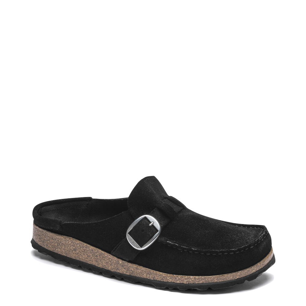 Toe view of Birkenstock Buckley Suede Clog for women.