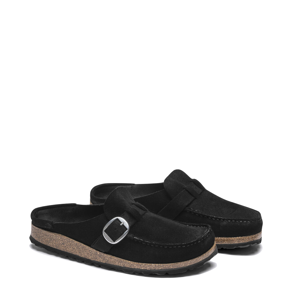 Toe view of Birkenstock Buckley Suede Clog for women.
