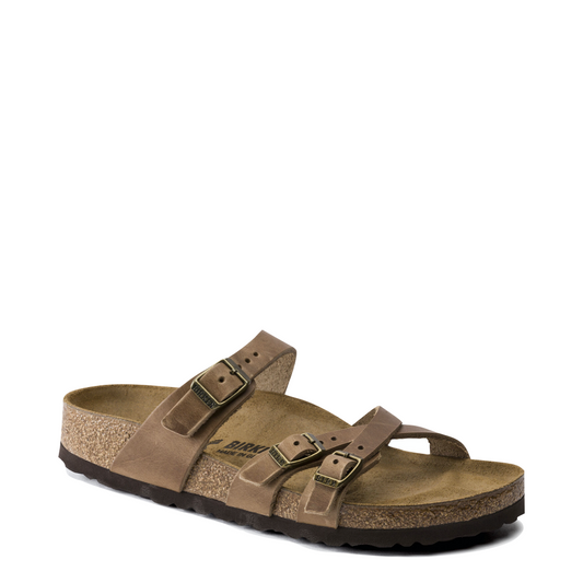 Toe view of Birkenstock Franca Oiled Leather Sandal for women.