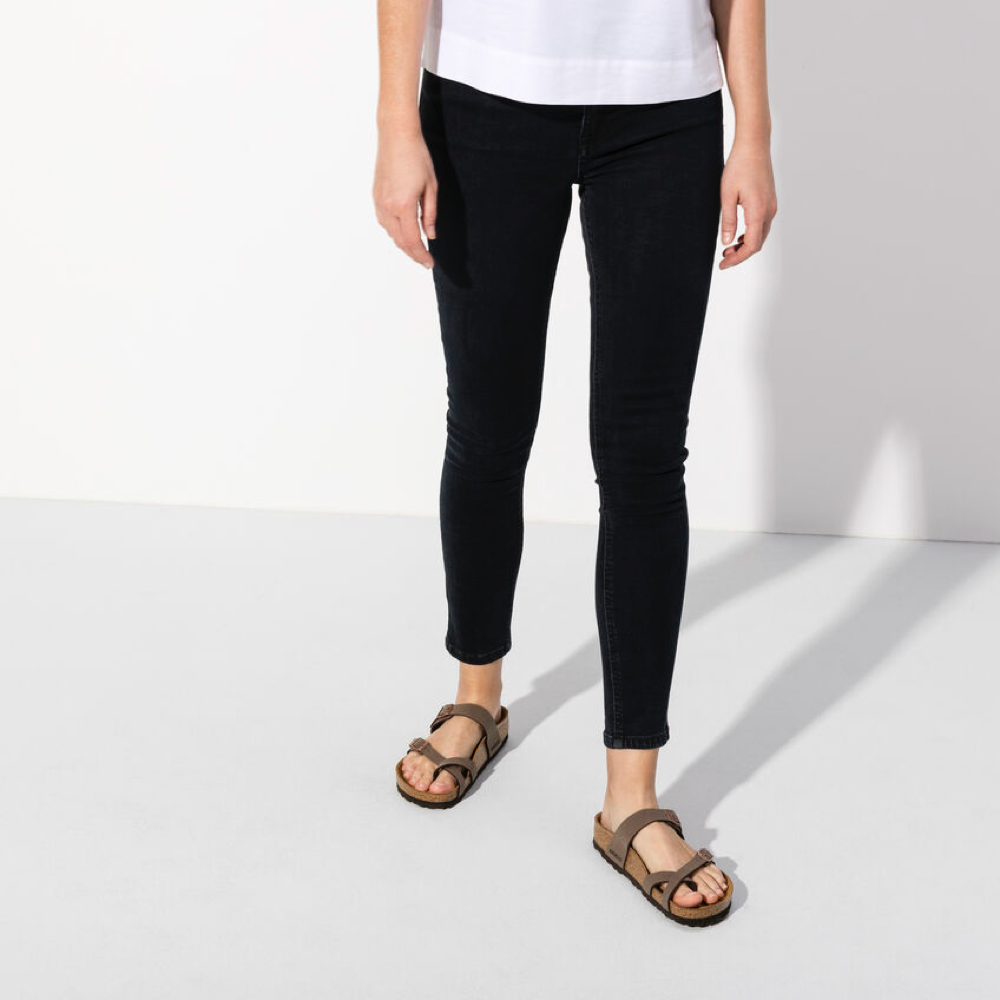 Model view of Birkenstock Mayari Birko-Flor Toe Loop Sandal for women.