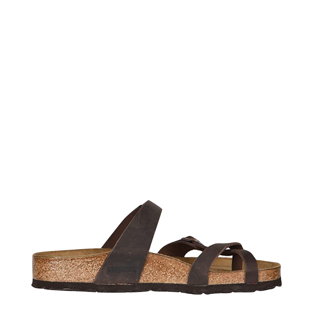 Side (right) view of Birkenstock Mayari Leather Toe Loop Sandal for women.