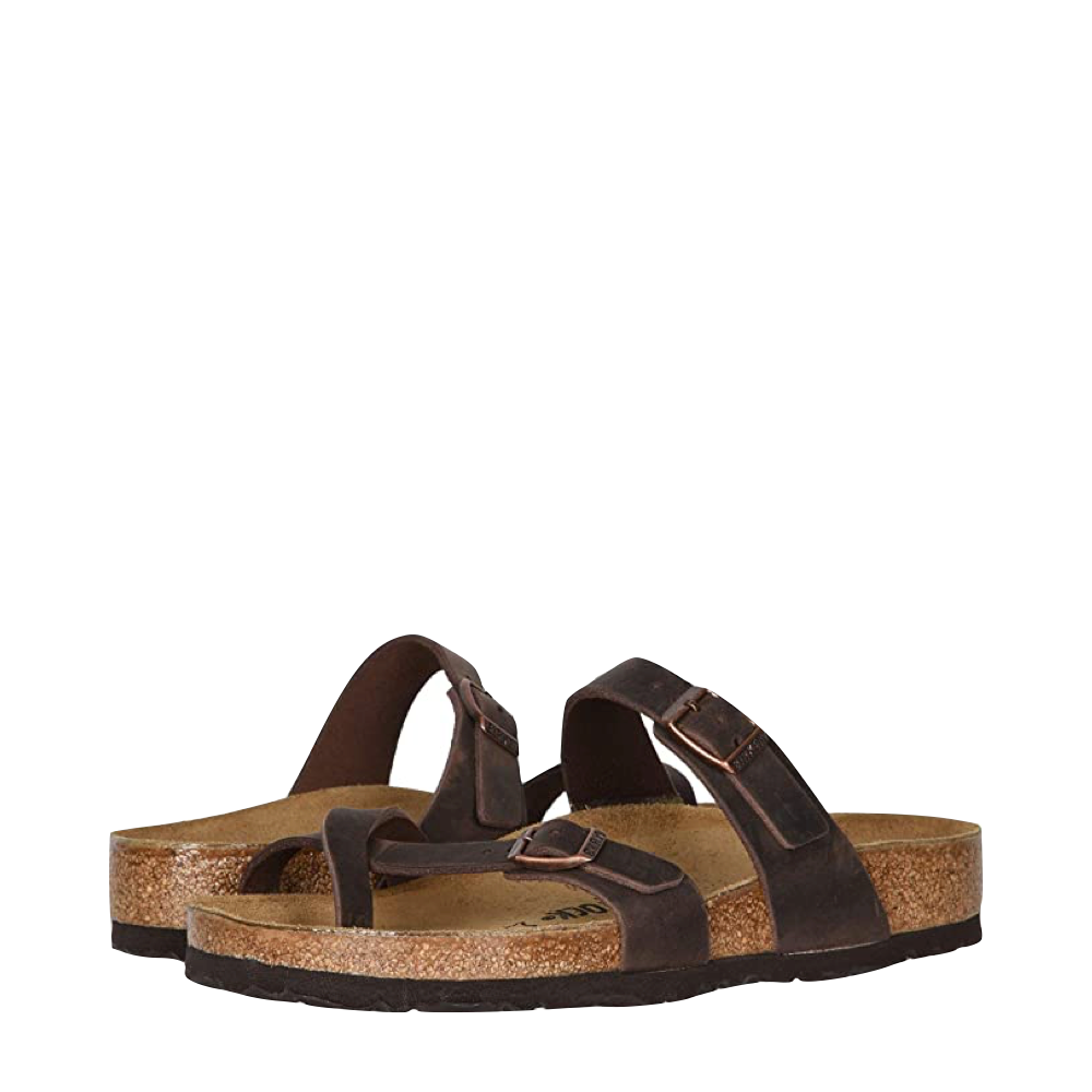 Birkenstock Women's Mayari Leather Toe Loop Sandal in Habana Brown