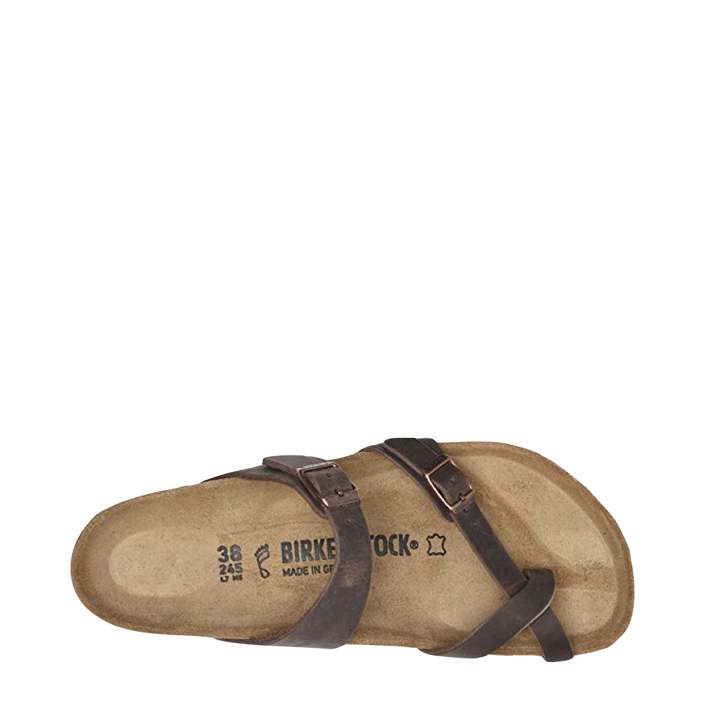 Top-down view of Birkenstock Mayari Leather Toe Loop Sandal for women.