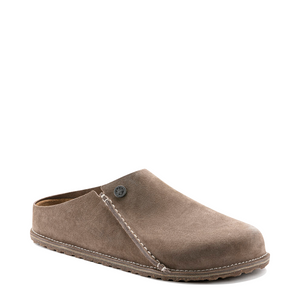 Birkenstock Women's Zermatt Premium Suede Slide in Gray Taupe