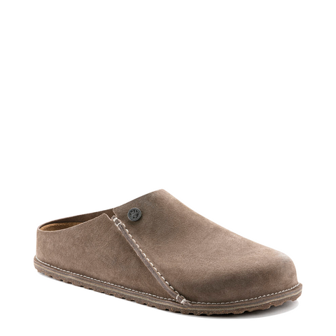 Birkenstock Women's Zermatt Premium Suede Slide in Gray Taupe