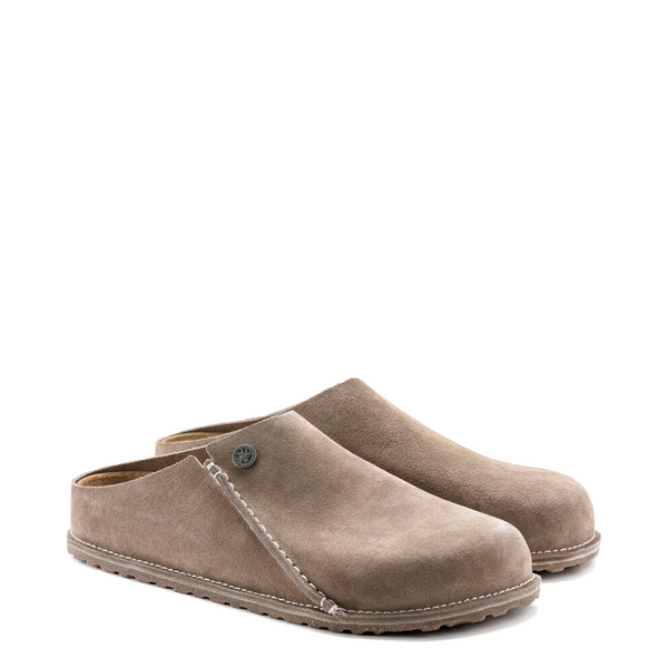 Birkenstock Women's Zermatt Premium Suede Slide in Gray Taupe
