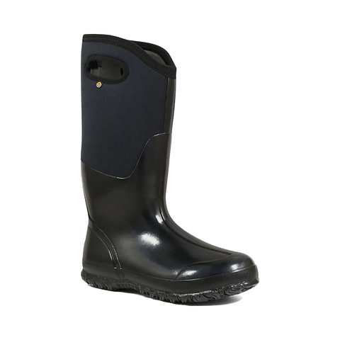 Bogs Women's Classic High With Handles Boot in Shiny Black
