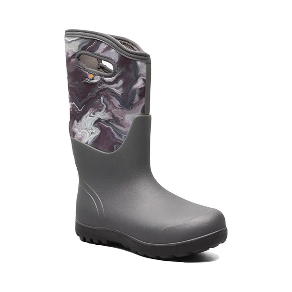 Bogs Women's Neo-Classic Oil Twist Waterproof Pull On Boots (Grey Multi)