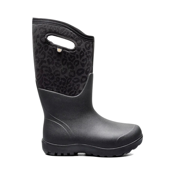 Bogs Women's Neo-Classic Tonal Leopard Waterproof Pull On Boots in Black