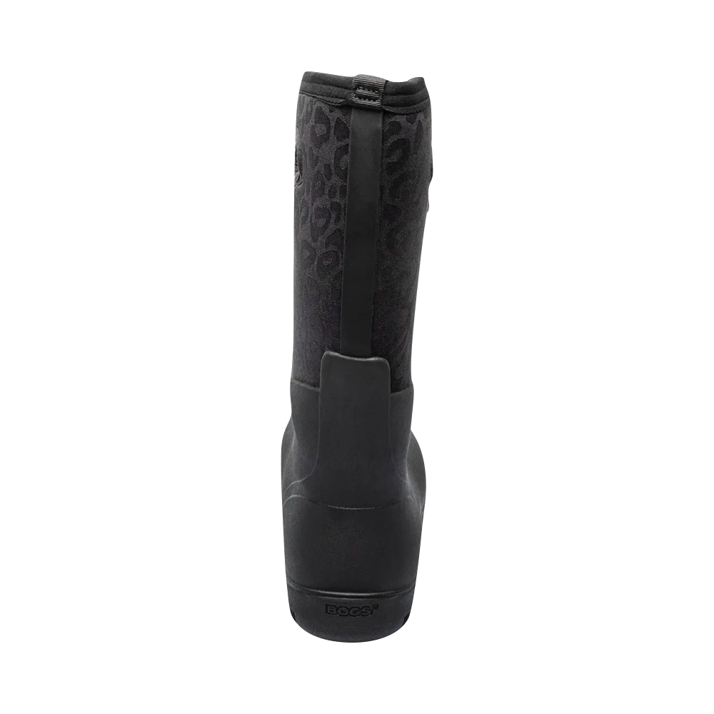 Back view of Bogs Neo-Classic Tonal Leopard Waterproof Pull On Boots for women.