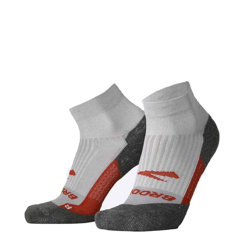 Brooks Ghost Quarter Running Socks in Black or Light Pikes Peak/Red Clay