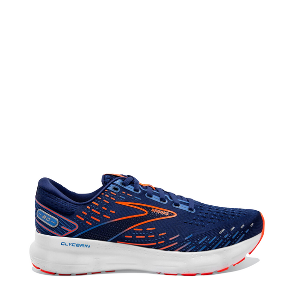 Brooks Men's Glycerin 20 Running Sneakers in Blue Depths/Palace Blue/Orange