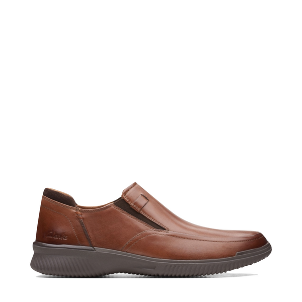 Clarks Men's Donaway Step Leather Slip On (Dark Tan)