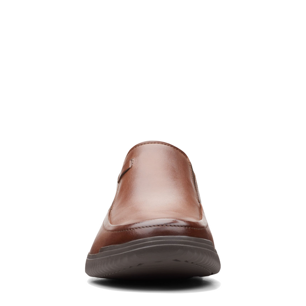 Clarks Men's Donaway Step Leather Slip On (Dark Tan)