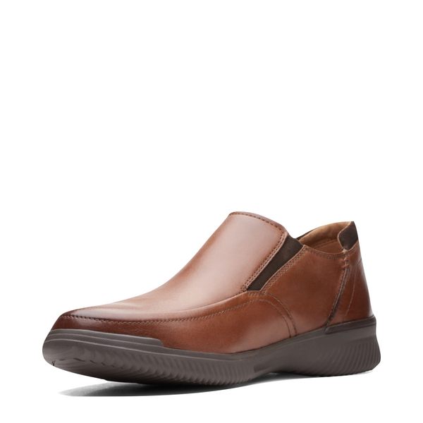 Clarks Men's Donaway Step Leather Slip On (Dark Tan)