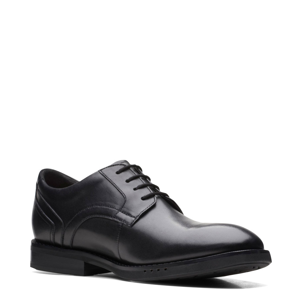Clarks Men's Un Hugh Leather Lace Dress Shoe in Black