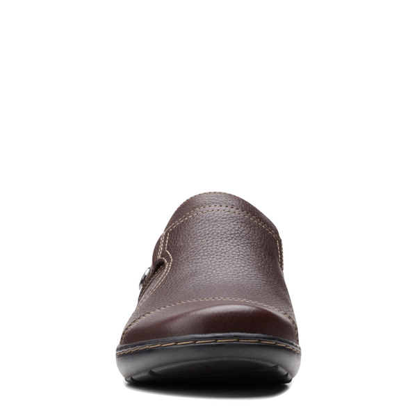 Clarks Women's Cora Poppy Tumbled Leather Slip On in Brown