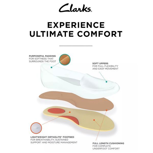 Clarks Women's Hope Roxanne Slip On in Black