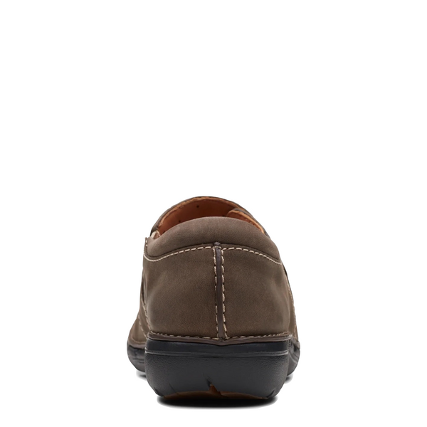 Clarks Women's Un.Loop Ave Oiled Leather Slip On Shoes in Taupe