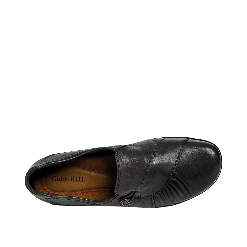 Cobb Hill by Rockport Women's Paulette Slip On Leather Loafer (Black)