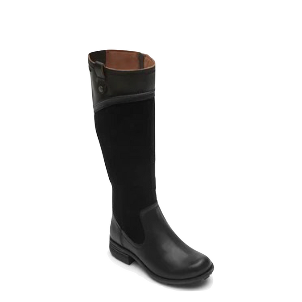 Cobb Hill by Rockport Women's Brunswick Tall Waterproof Leather Side Zip Boot (Black)
