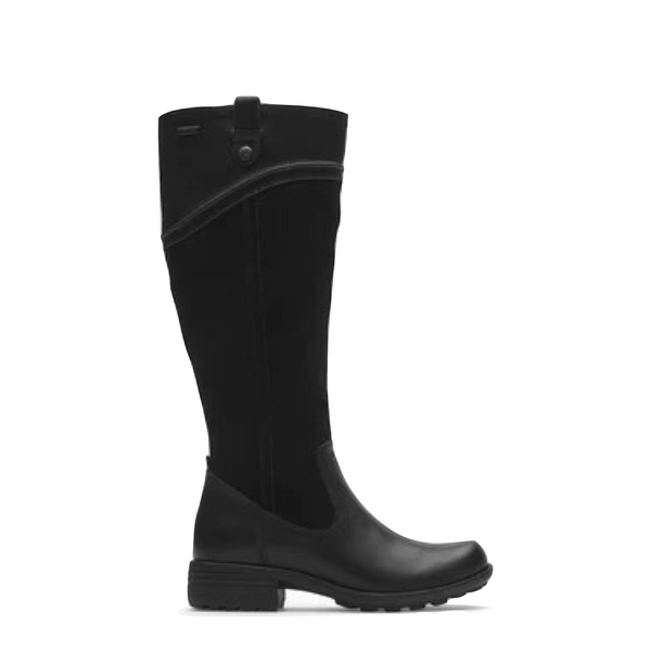 Cobb Hill by Rockport Women's Brunswick Tall Waterproof Leather Side Zip Boot (Black)