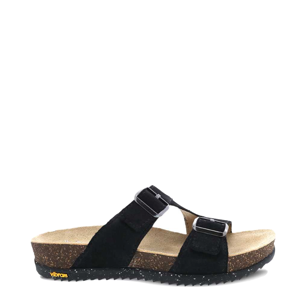 Dansko Women's Dayna Adjustable Strap Slide Sandal (Black)