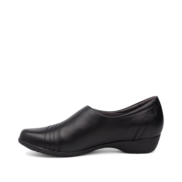 Dansko Women's Franny Leather Slip On Heeled Shoes in Black