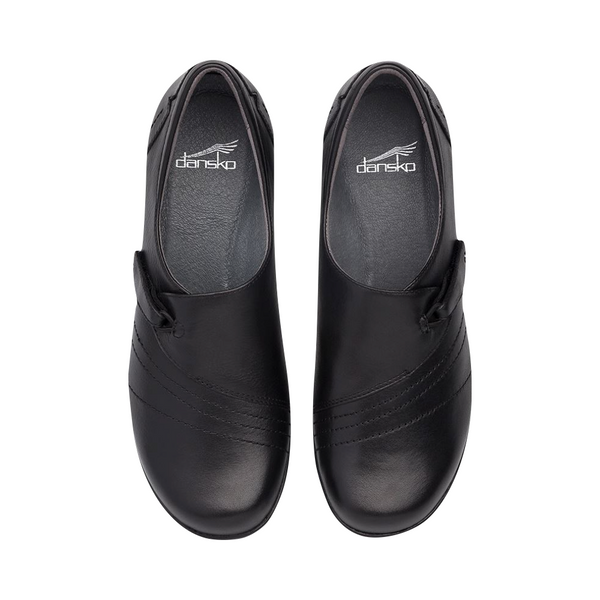 Dansko Women's Franny Leather Slip On Heeled Shoes in Black