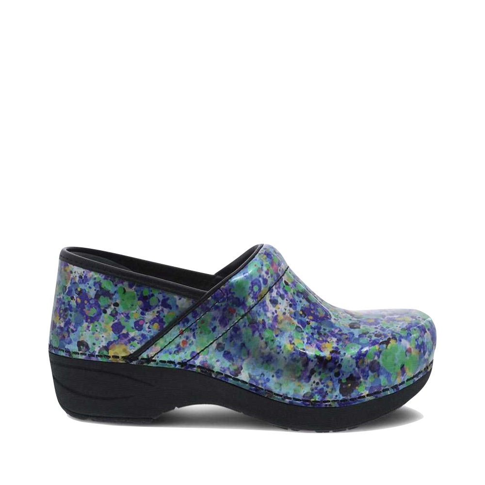 Dansko Women's Pro XP 2.0 Watercolor Dots Patent Slip Resistant Clog (Blue Multi)