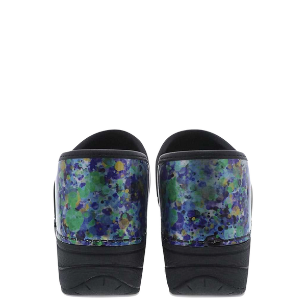 Dansko Women's Pro XP 2.0 Watercolor Dots Patent Slip Resistant Clog (Blue Multi)