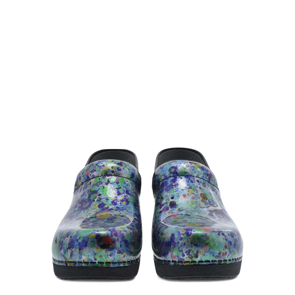 Dansko Women's Pro XP 2.0 Watercolor Dots Patent Slip Resistant Clog (Blue Multi)