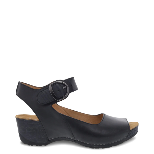 Dansko Women's Tiana Wedge Sandal (Black)